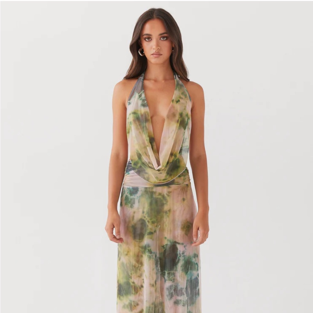 Peppermayo Exclusive - Elysia Mesh Maxi Dress - Rainforest